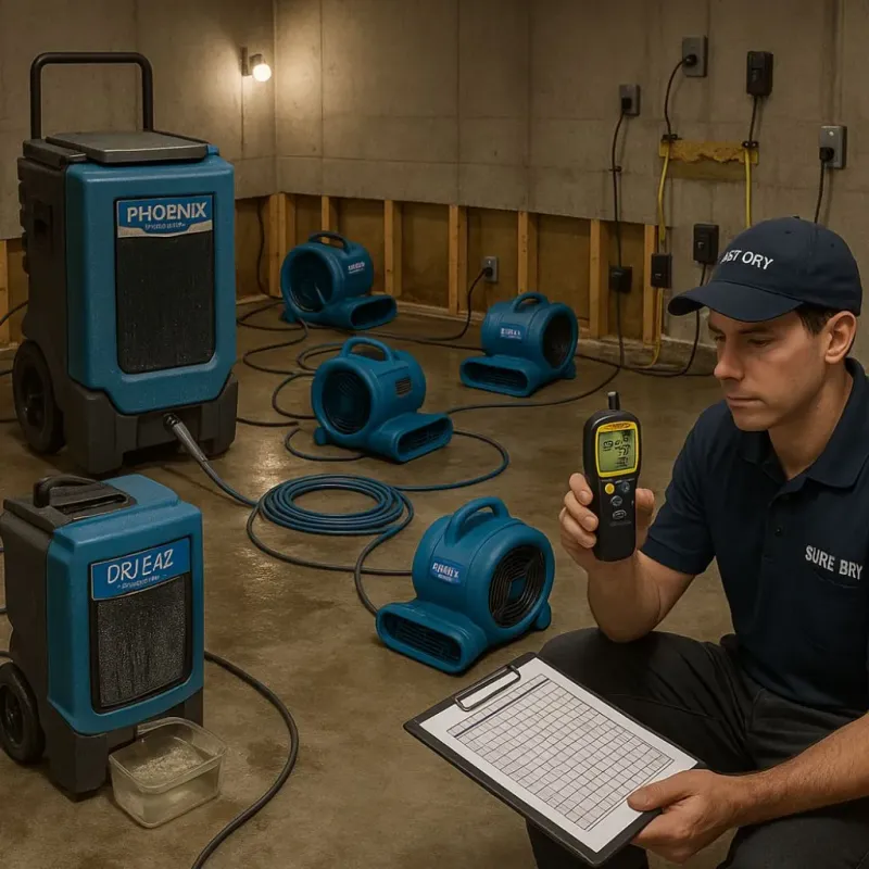 Structural Drying and Dehumidification process in Odessa, FL